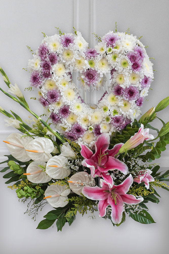 Heart Sympathy Arrangement by La Rosa Flower Shop