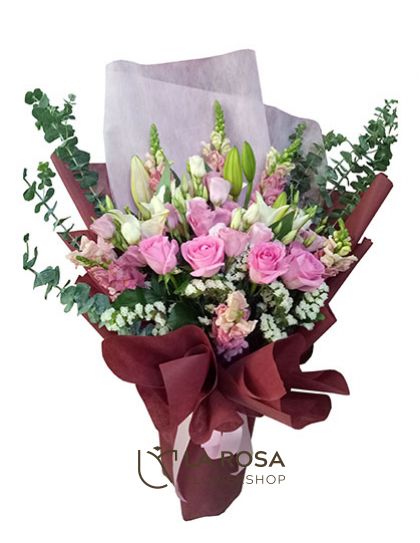 Bouquet of Mixed Flowers 07 - Mixed Flower Bouquet by LaRosa Flower Shop Quezon City