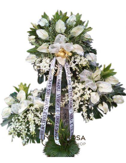Funeral Flowers Standy 06 - Standing Funeral Flower by LaRosa Flower Shop Quezon City