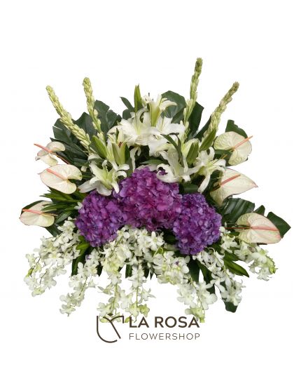 Sympathy Flat Spray 04 - Funeral Flower Delivery by LaRosa Flower Shop Quezon City
