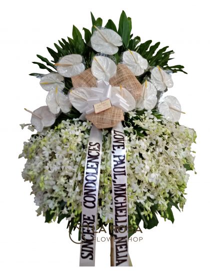 Sympathy Flower Stand 04 - Standing Funeral Flower by LaRosa Flower Shop Quezon City