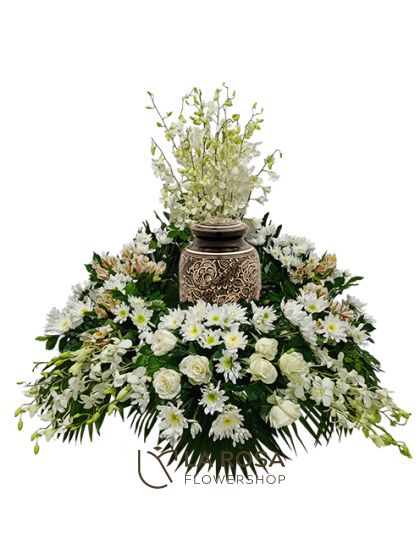 Urn Flower Arrangement 02 - Funeral Flowers Delivery by LaRosa Flower Shop Quezon City