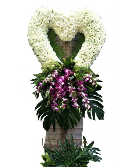 Flower Heart 01 - Funeral Flowers Delivery by LaRosa Flower Shop Quezon City
