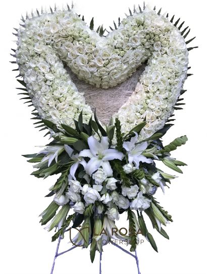 Flower Heart 02 - Funeral Flowers Delivery by LaRosa Flower Shop Quezon City