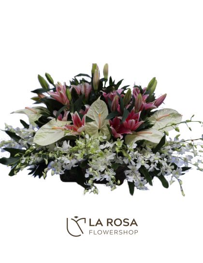 Funeral Basket Arrangement - Funeral Flower Delivery by LaRosa Flower Shop Quezon City