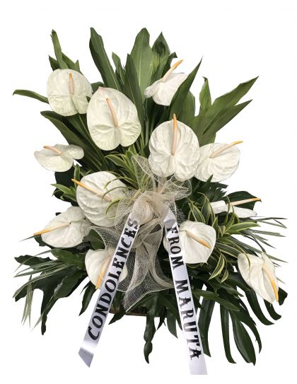 Funeral Flowers Basket - Funeral Flower Delivery by LaRosa Flower Shop Quezon City