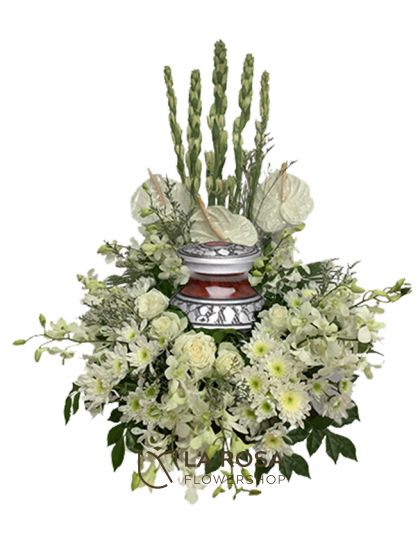 Urn Flower Arrangement 03 - Funeral Flowers Delivery by LaRosa Flower Shop Quezon City
