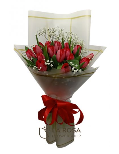 20 PCS Red - Tulips Delivery by LaRosa Flower Shop Quezon City