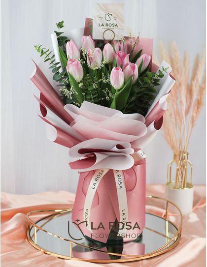 Olivia - Pink Tulips Delivery by LaRosa Flower Shop Quezon City