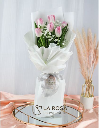 Virginia - White Tulips Delivery by LaRosa Flower Shop Quezon City