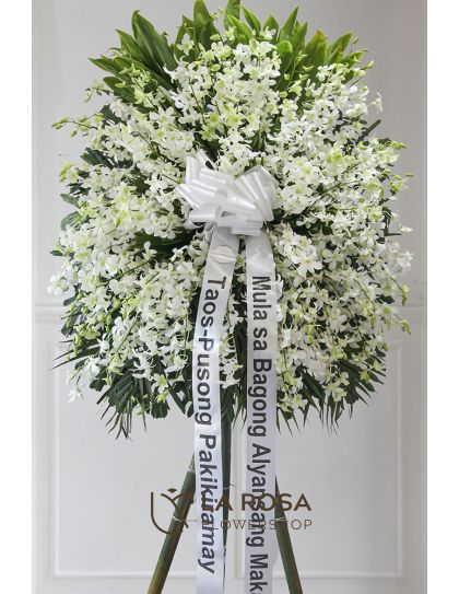 Funeral Flowers Standy 01 - Standing Funeral Flower by LaRosa Flower Shop Quezon City