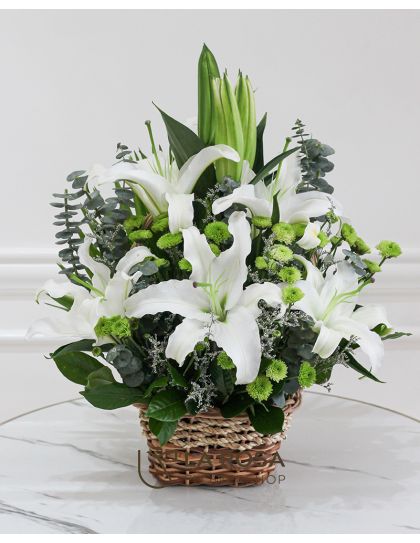flower delivery - White Lily Basket