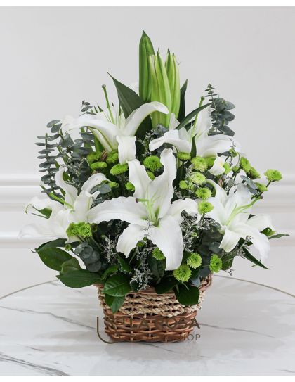 White Lily Basket