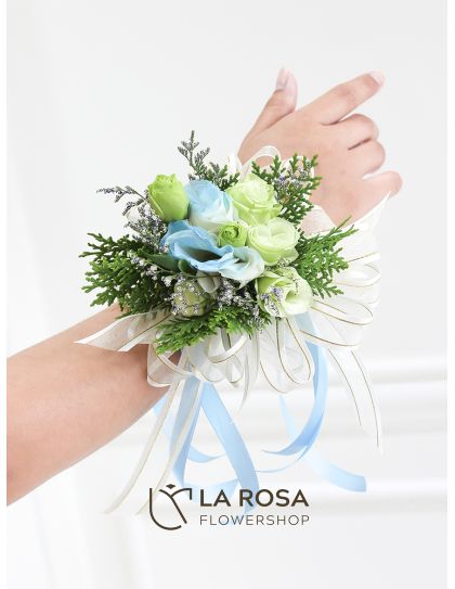 Lisianthus Wrist Corsage - Corsage Flowers by LaRosa Flower Shop Quezon City