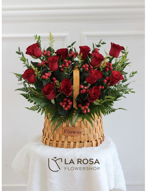 Country Cottage Floral Basket