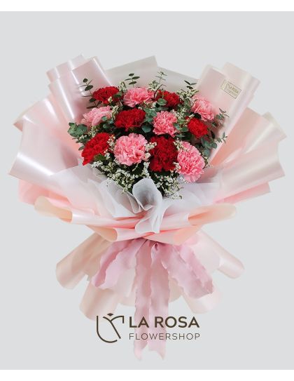 Mixed Red and Pink - Carnations Delivery by LaRosa Flower Shop Quezon City