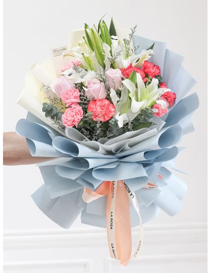 Leona  - Mixed Flower Bouquet by LaRosa Flowershop