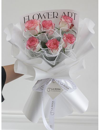flower delivery - rosemary- two tone pink roses