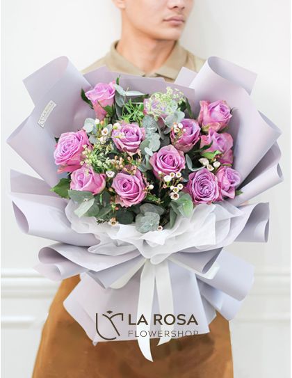 Dreamy Delight -A bouquet of dozen imported lavender roses by LaRosa Flower Shop Quezon City
