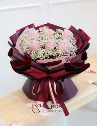 Flower Delivery - Amaryllis- Blush Pink Roses