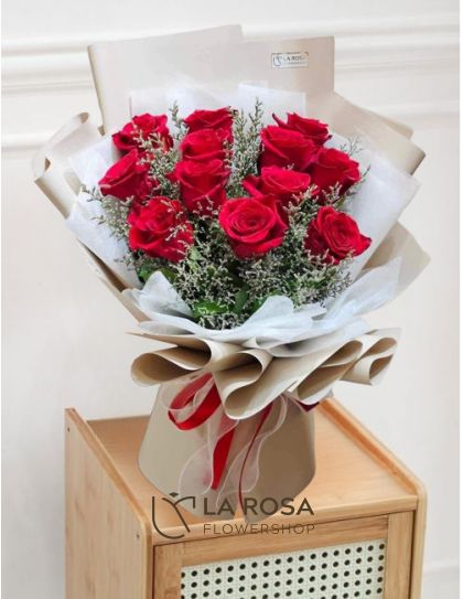 12 Ecuadorian Roses Bouquet – Rose Bouquet Philippines | Flower Delivery