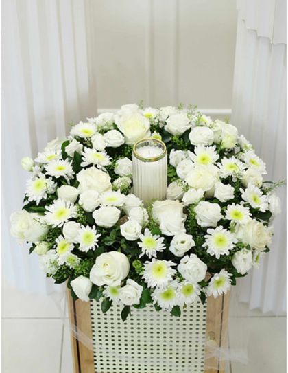 Celestial White Flowers- sympathy flower delivery 