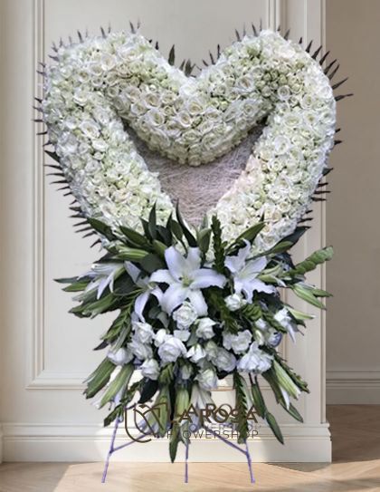 Flower Heart 02 - White Roses