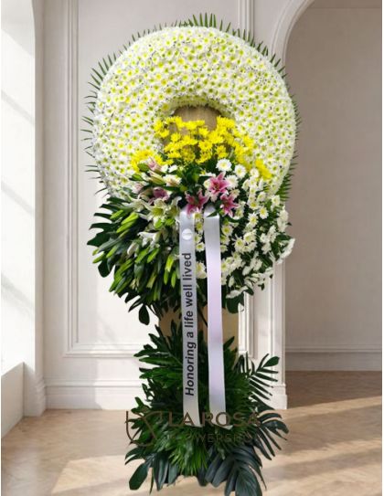 Flower Wreath 15 Funeral Flowers Philippines - White Sympathy Wreath - Funeral Flower Delivery