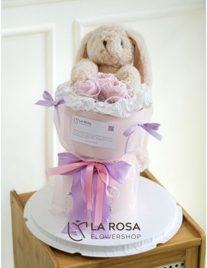 Fluff & Flower Surprise (Preserved) - Preserved Flower Delivery by LaRosa Flower Shop Quezon City