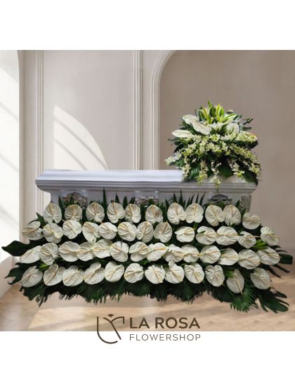 Sympathy Package Casket Decor - Funeral Flowers Delivery by LaRosa Flower Shop Quezon City