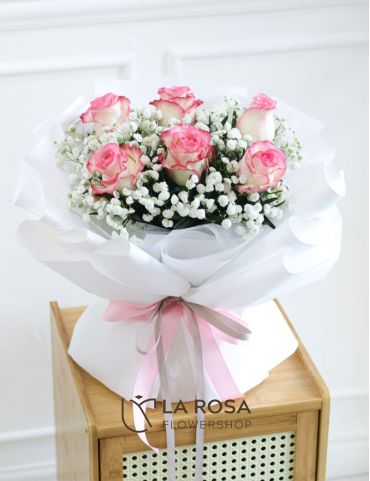 flower delivery - rosemary- two tone pink roses