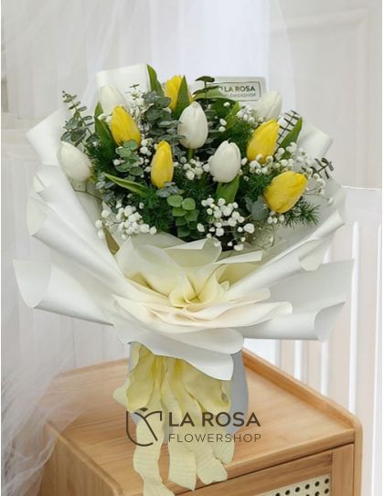 White and Yellow Tulips