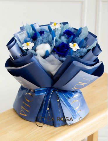 Cobalt Charm (Preserved Roses) - Preserved Flower Delivery by LaRosa Flower Shop Quezon City
