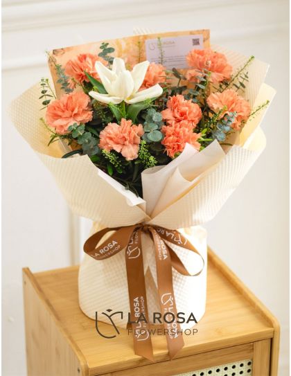 Soft Peach Carnations - Flower Bouquet Collection Philippines | Flower Bouquet Delivery