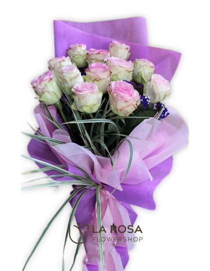 12 Twotone Pink - Roses Delivery by LaRosa Flower Shop Quezon City