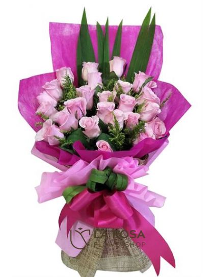 2 Dozen Baby Pink - Roses Delivery by LaRosa Flower Shop Quezon City