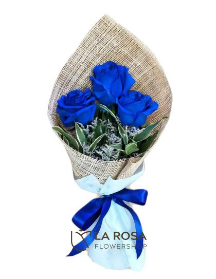 3 Ecuadorian Blue - Roses Delivery by LaRosa Flower Shop Quezon City