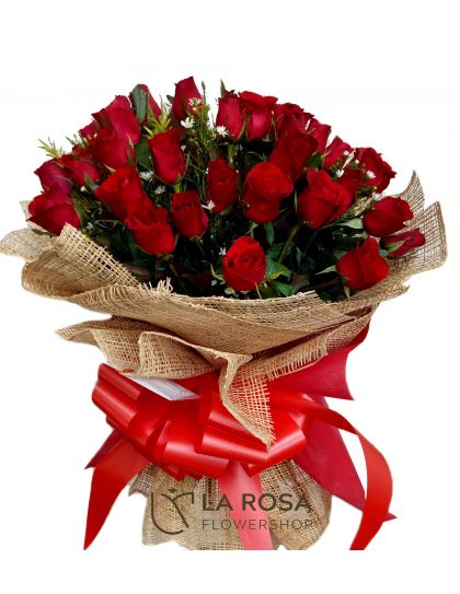 36 Red Roses Bouquet - Roses Delivery by LaRosa Flower Shop Quezon City