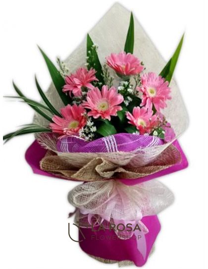 6 Pink - Gerberas Delivery by LaRosa Flower Shop Quezon City