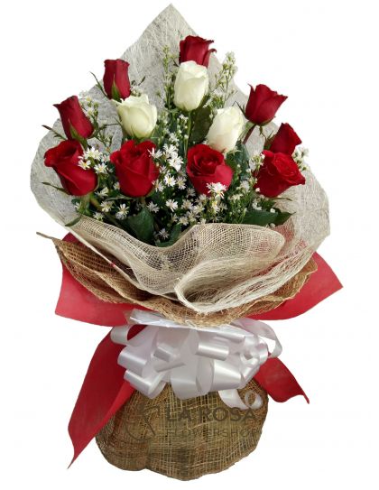 Red and White - Roses Delivery by LaRosa Flower Shop Quezon City