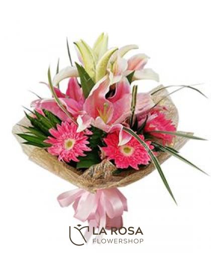 Pink Serene - Gerberas Bouquet Delivery by LaRosa Flower Shop Quezon City