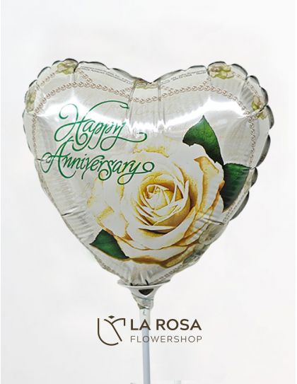 Happy Anniversary - Flowers with Balloon by LaRosa Flower Shop Quezon City