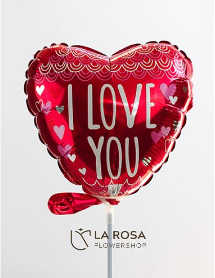 I Love You (Mylar Balloon) - Flowers with Balloon by LaRosa Flower Shop Quezon City