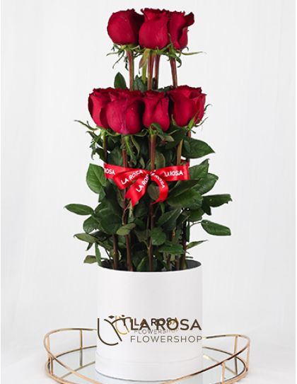 Layered Red Roses - Boxed Flowers Delivery by LaRosa Flower Shop Quezon City