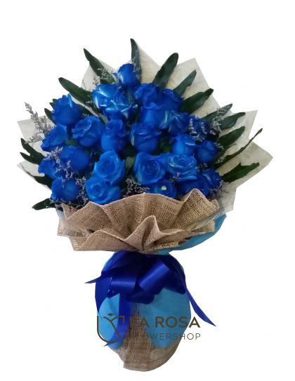 24 Blue Roses - Father's Day Flower Delivery by LaRosa Flower Shop Quezon City