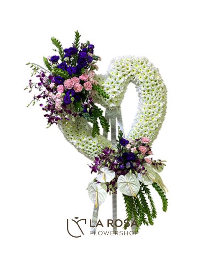 Flower Heart 03 - Funeral Flowers Delivery by LaRosa Flower Shop Quezon City