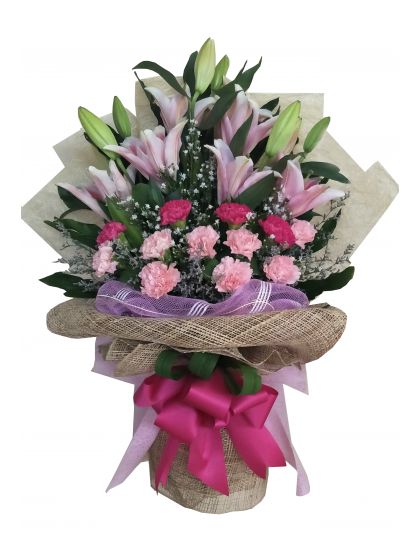 Mixed Flower Bouquet - Carnations Delivery by LaRosa Flower Shop Quezon City