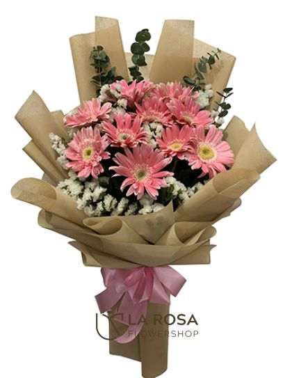 Pink Gerberas Bouquet - Gerberas Delivery by LaRosa Flower Shop Quezon City