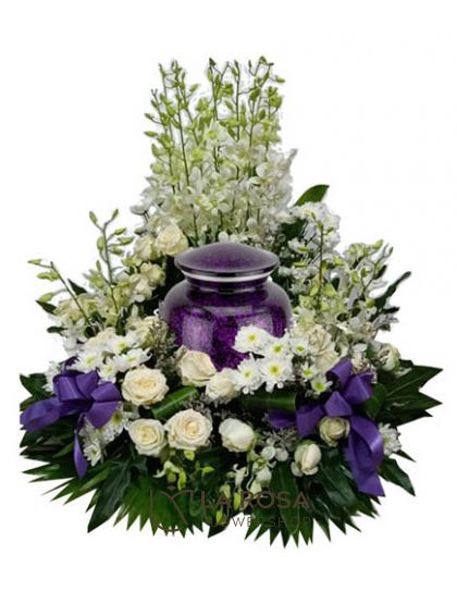 Urn Flower Arrangement 01 - Funeral Flowers Delivery by LaRosa Flower Shop Quezon City
