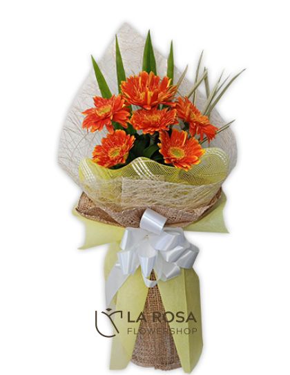 6 Orange - Gerberas Delivery by LaRosa Flower Shop Quezon City